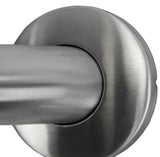 Close-up of the brushed stainless steel wall flange on the Dolphy grab rail