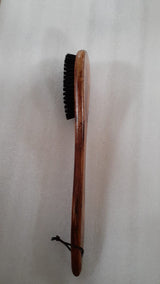 Dolphy wooden shoe brush side view showing the long handle
