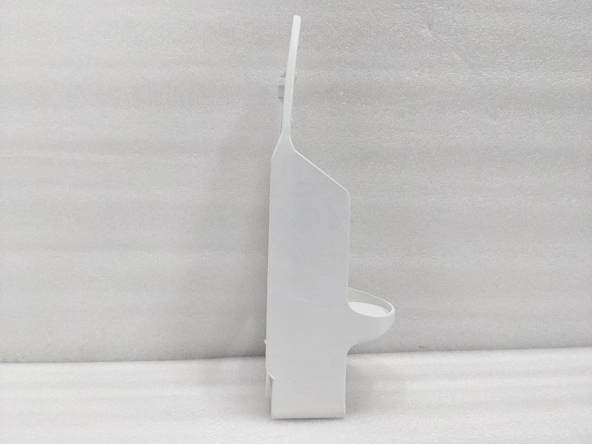 Dolphy white iron holder side profile showing its slim wall-mounted depth