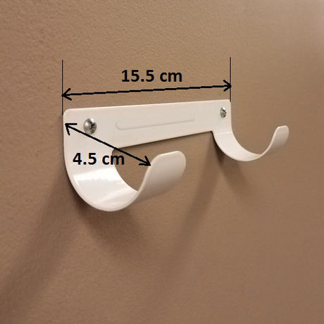 Dolphy ironing board holder dimensions: 15.5 cm wide, hooks 4.5 cm deep