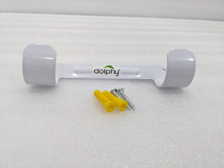 Dolphy white ironing board holder with its screws and wall plugs