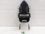 Dolphy black iron holder and ironing board hanger with chrome iron cage, screws and wall plugs