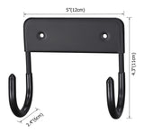 Dolphy black ironing board hanger dimensions: 12 cm wide, 11 cm high, 6 cm deep hooks