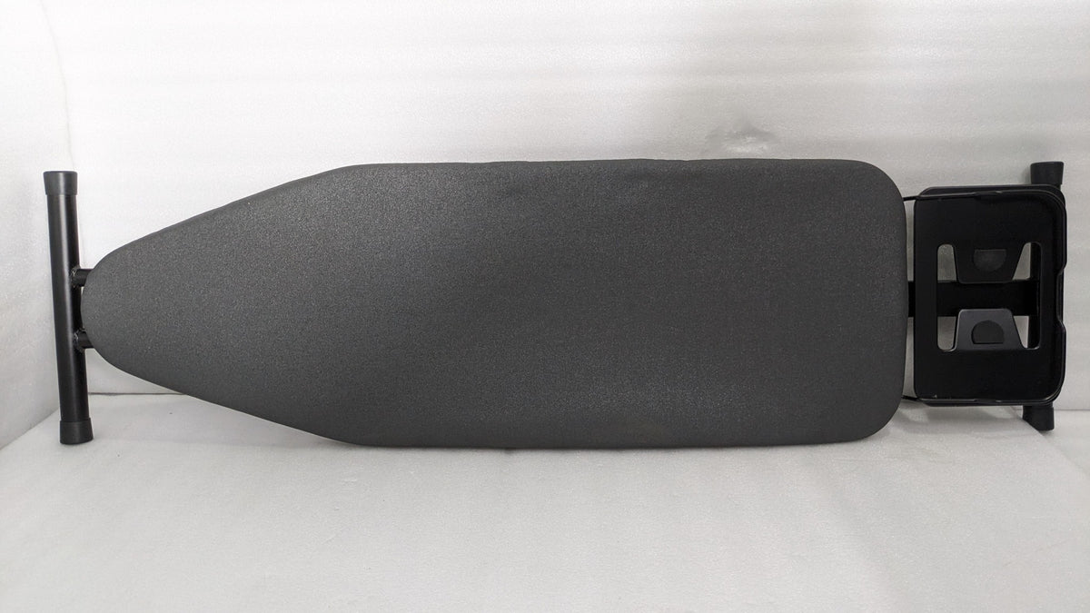 Dolphy black 112 x 38 cm ironing board from above, showing the cover and iron rest