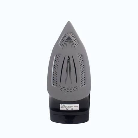 Dolphy black steam iron soleplate with steam holes, seen from below