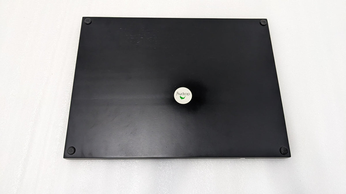 Underside of the Dolphy black wooden tray with non-slip feet