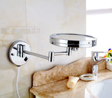 Dolphy LED magnifying mirror swivelled flat on its chrome extending arm