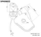 Dolphy DPHD0022 hair dryer diagram: 240 mm dryer, 215 x 100 mm wall holder, 82 mm nozzle