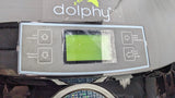 Close-up of the Dolphy shoe cover dispenser's LED counter display and buttons