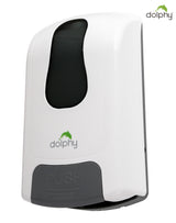 Dolphy white 1000ml manual soap and sanitiser dispenser, angled view