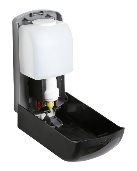 Dolphy 1000ml foam dispenser opened, showing the refill bottle and foam pump