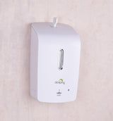 Dolphy 1000ml touchless soap dispenser in white mounted on a wall