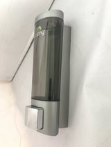 Dolphy 200ml smoked soap dispenser mounted on a wall, side angle