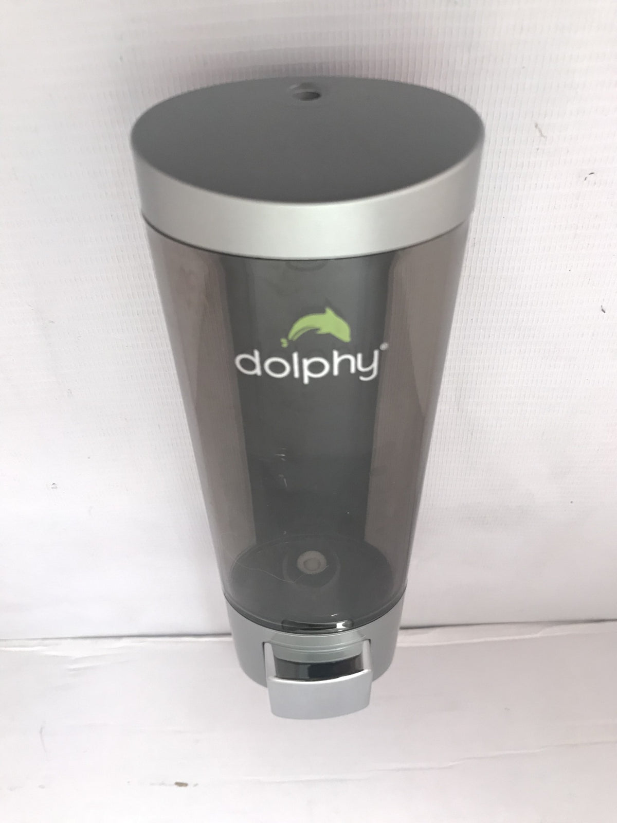Dolphy 200ml wall-mounted soap dispenser from above, showing the refill lid