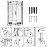 Dolphy double soap dispenser back plate, fixings and step-by-step installation drawings