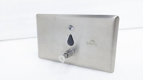 Dolphy 1400ml recessed stainless steel soap dispenser, front panel with push button
