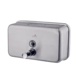 Dolphy 1200ml brushed stainless steel horizontal soap dispenser, angled view