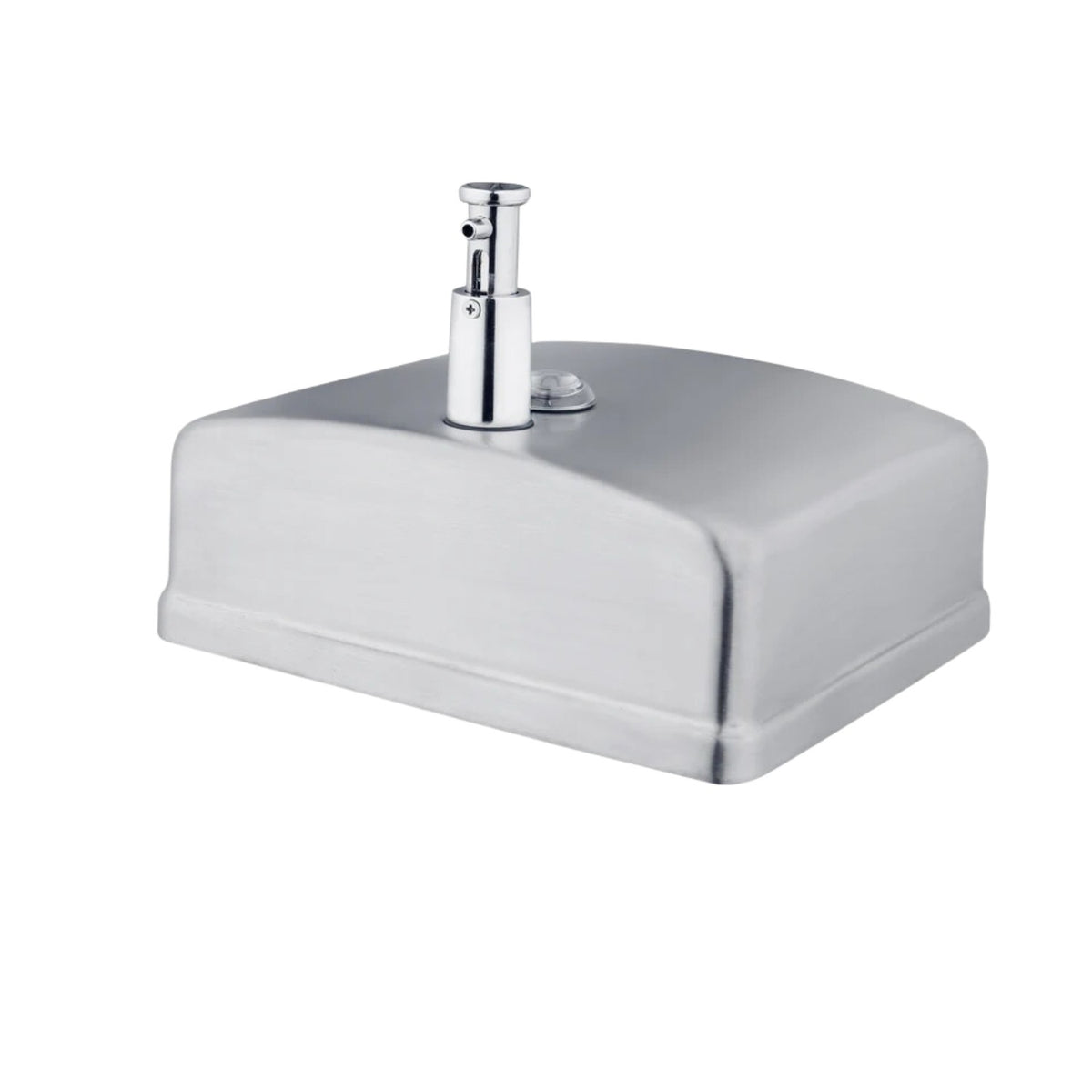Top of the Dolphy stainless steel 1200ml soap dispenser showing the refill pump