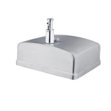 Top of the Dolphy stainless steel 1200ml soap dispenser showing the refill pump