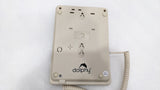Back of the Dolphy beige telephone showing the wall-mount keyholes