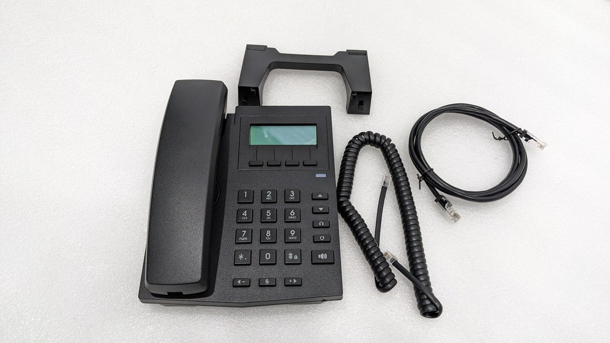 Dolphy corded telephone with stand, coiled handset cord and network cable