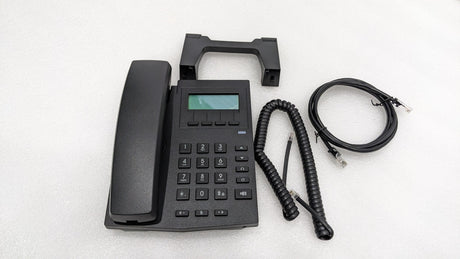 Dolphy corded telephone with stand, coiled handset cord and network cable