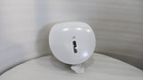 Dolphy white lockable jumbo toilet roll dispenser, front view with roll window