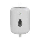 Dolphy white centre-pull paper dispenser, front view