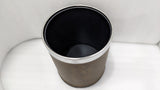 Dolphy brown room bin from above, showing the steel rim and inner liner