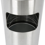Close-up of the Dolphy ashtray bin's front waste opening and the inner bucket inside