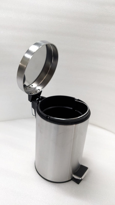 Dolphy 3L pedal bin with the lid open, showing the black inner bucket