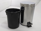 Dolphy 3L stainless steel pedal bin beside its removable black plastic inner bucket