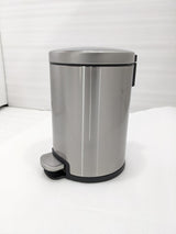Dolphy 6L round stainless steel pedal bin, front view with foot pedal