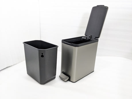 Dolphy 8L slim pedal bin beside its removable inner bucket
