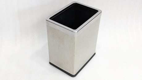 Dolphy 10L stainless steel room bin, angled view of the open top