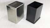 Dolphy 10L rectangular stainless steel bin beside its black removable inner bin