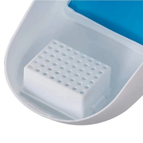 Inside the Dolphy sanitary bin lid: holder for a deodoriser block