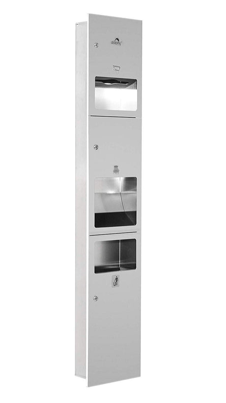Dolphy 3-in-1 recessed washroom panel, angled studio view