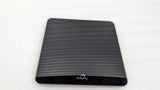 Dolphy black glass digital bathroom scale with textured top and Dolphy logo