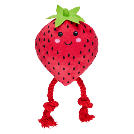 Happy Tails Plush Strawberry With Rope