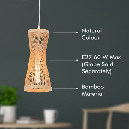 Verve Design 240V Ariana Bamboo Light Pendant