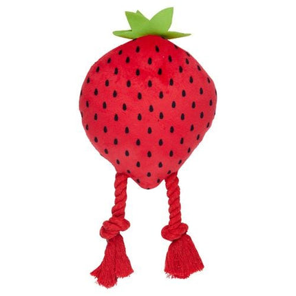 Happy Tails Plush Strawberry With Rope