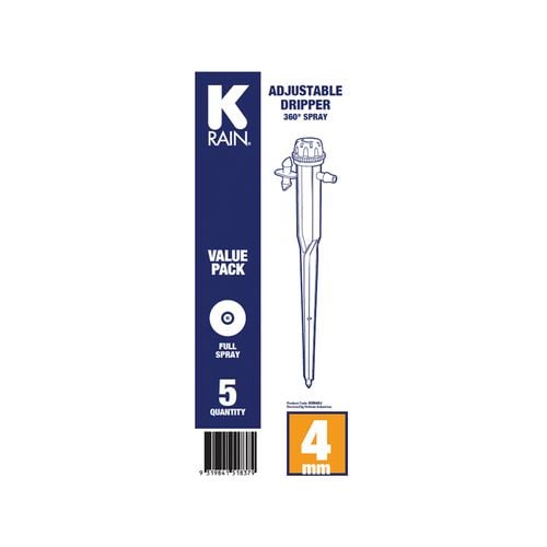 K-Rain 360° Adjustable Dripper Spray - 5 Pack