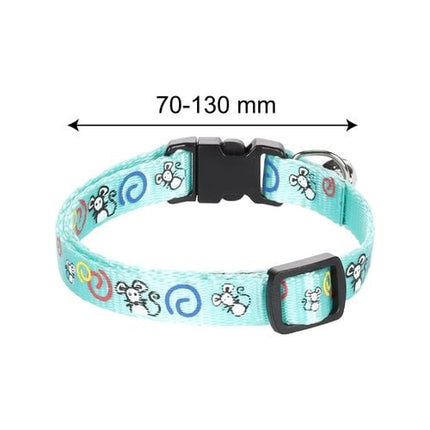 Flamingo Ziggi 20-35cm Mouse Motif Turquoise Cat Collar