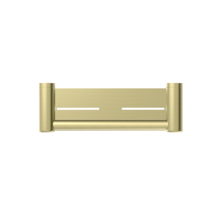 Nero Mecca Care 25mm x 300mm Brushed Gold Grab Rail With Shelf