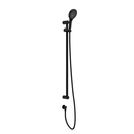 Nero 900mm Matte Black Mecca Care 25mm Grab Rail and Adjustable Shower Rail Set