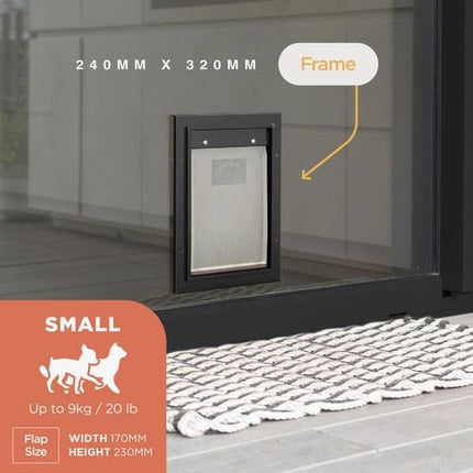 Hakuna Pets Small Black Deluxe Aluminium Pet Door