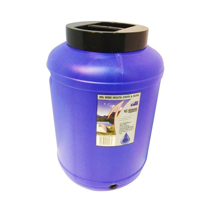 AdVenture Products 25L Blue Tint Wide Mouth Water Storage Drum With Bung