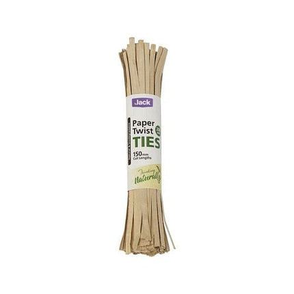 Jack 150mm Paper Twist Ties - 200 Pack