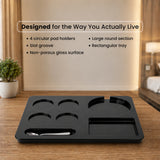 Dolphy Melamine Kettle Tray – Hotel Hospitality Beverage Tray with Kettle Base Slot, Water-Resistant & Heat-Resistant Design for Guest Rooms